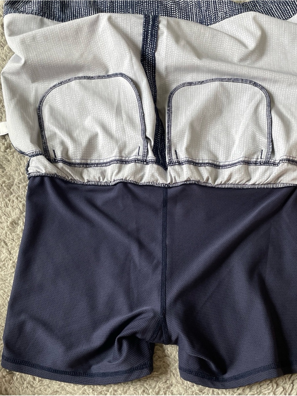 ATHLETA sz 4 Blue White Batik Midtown Skort Skirt Short Athletic Tennis Golf - Picture 10 of 12